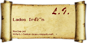Lados Irén névjegykártya