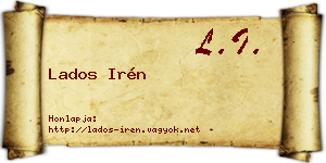 Lados Irén névjegykártya